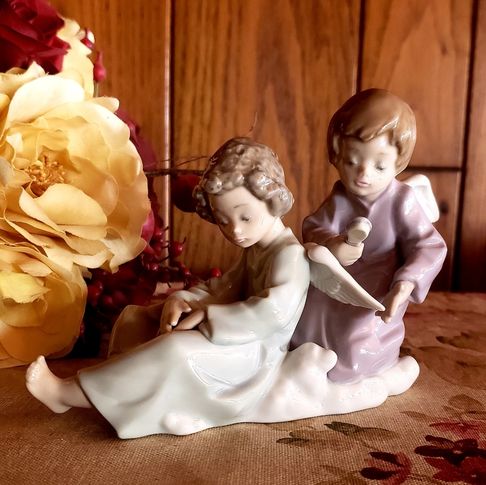 LLADRO Angels - Angelito Pienando al Compañero #5.727 - 1989 VTG - Picture 2 of 16